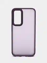 Пурпурный чехол матовый для Samsung Galaxy A54, пластиковый, полупрозрачный, с глянцевой рамкой