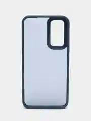 Темно-синий чехол матовый для Samsung Galaxy A54, пластиковый, полупрозрачный, с глянцевой рамкой