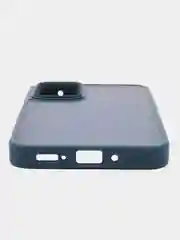 Темно-синий чехол матовый для Samsung Galaxy A54, пластиковый, полупрозрачный, с глянцевой рамкой