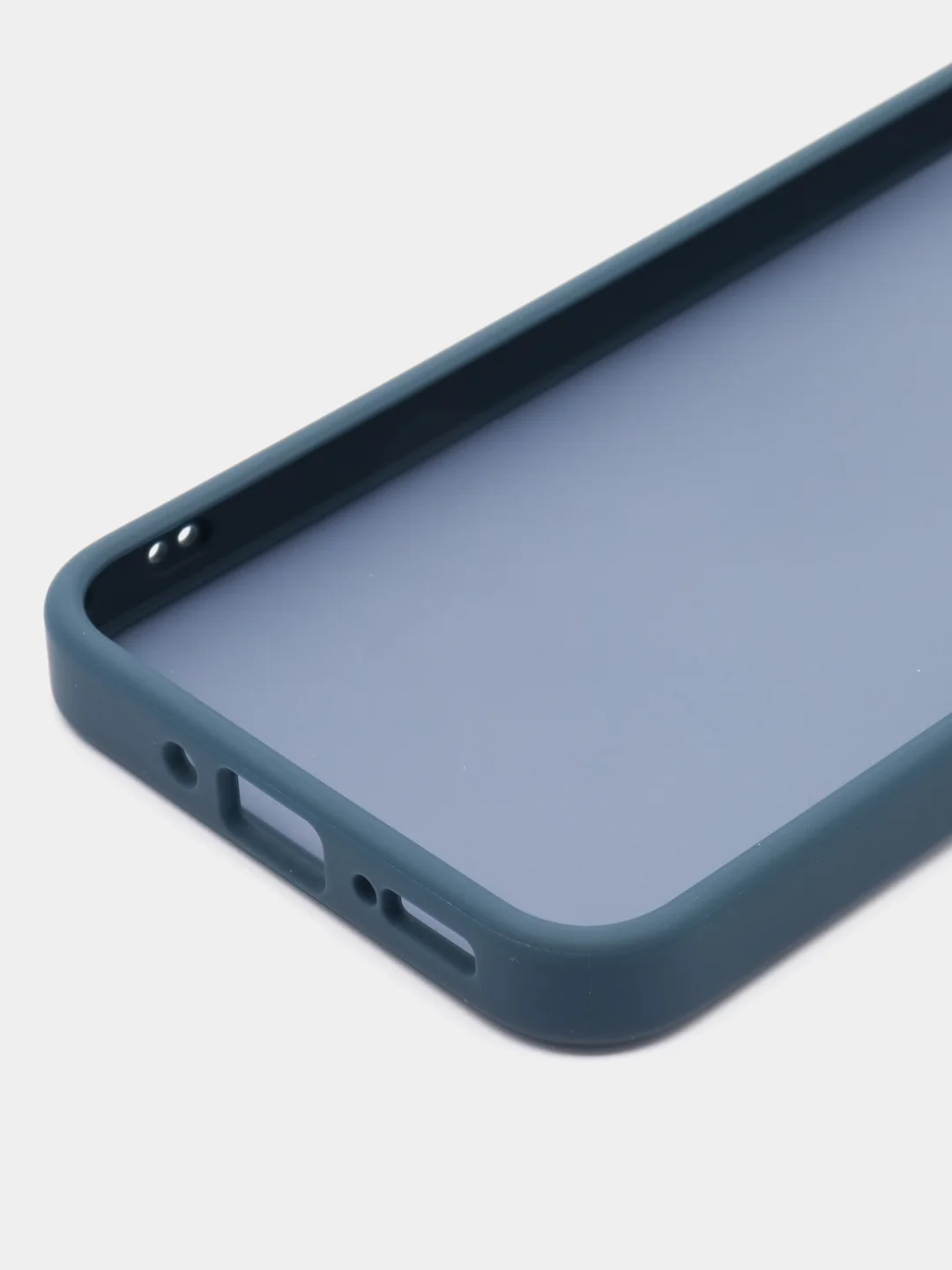 Темно-синий чехол матовый для Samsung Galaxy A54, пластиковый, полупрозрачный, с глянцевой рамкой