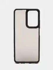 Черный чехол матовый для Realme C55 / Реалми С55, пластиковый, полупрозрачный, с глянцевой рамкой