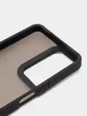 Черный чехол матовый для Realme C55 / Реалми С55, пластиковый, полупрозрачный, с глянцевой рамкой