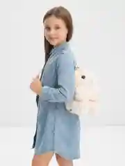 Кремовый детская сумка "Зайка"/ "Мишка", плюшевый