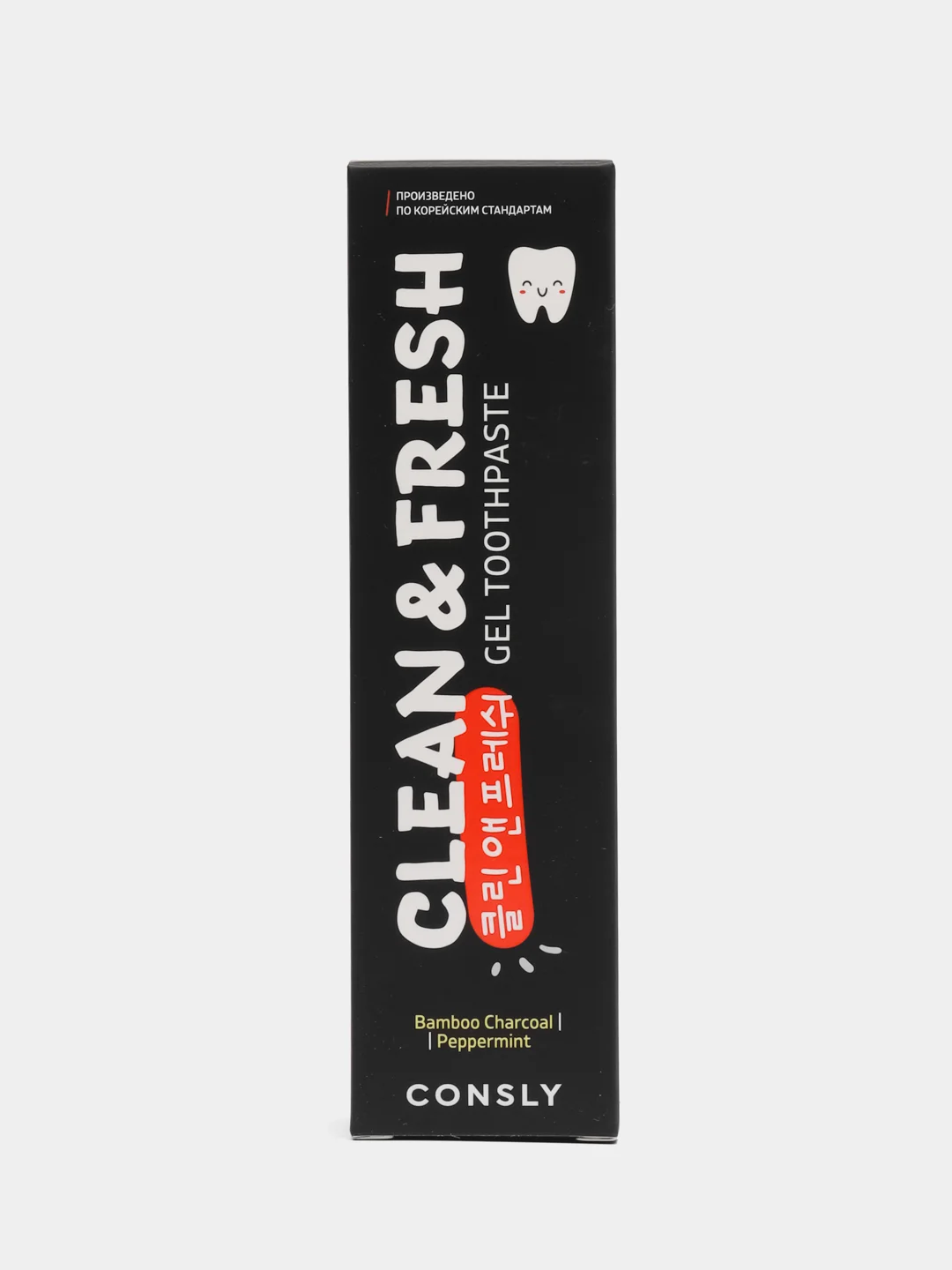 Паста зубная гелевая Clean&Fresh с бамбуковым углем и перечной мятой Bamboo Consly, 105 г