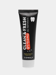 Паста зубная гелевая Clean&Fresh с бамбуковым углем и перечной мятой Bamboo Consly, 105 г