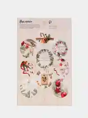 Наклейки новогодние для цветов и подарков, набор 6 штук/ 9 штук