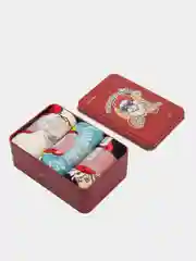 Красный носки новый год с новогодним принтом, для всей семьи в подарок, в наборе, мужские и женские