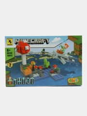 Конструктор блочный Майнкрафт, Minecraft, 101 деталь, синий, на подарок в коробке