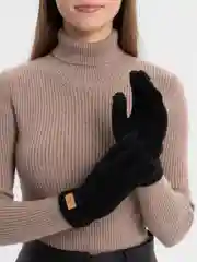 Черный сенсорные перчатки/ Женские перчатки утепленные, перчатки махровые