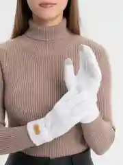 Белый сенсорные перчатки/ Женские перчатки утепленные, перчатки махровые