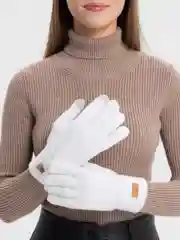 Белый сенсорные перчатки/ Женские перчатки утепленные, перчатки махровые