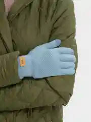 Голубой сенсорные перчатки/ Женские перчатки утепленные, перчатки махровые