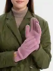 Сиреневый сенсорные перчатки/ Женские перчатки утепленные, перчатки махровые
