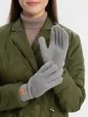 Серый сенсорные перчатки/ Женские перчатки утепленные, перчатки махровые