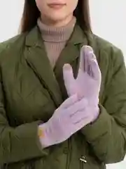 Лавандовый сенсорные перчатки/ Женские перчатки утепленные, перчатки махровые