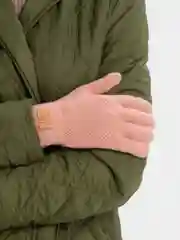 Пастельно-коралловый сенсорные перчатки/ Женские перчатки утепленные, перчатки махровые