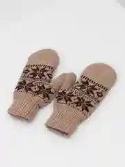 Варежки женские из шерсти Як, цвет коричневый, размер 17-19 (6,5-7,5)
