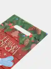 Индиго новогодний подарочный пакет, полиэтиленовый с вырубной ручкой, 20 х 30 см