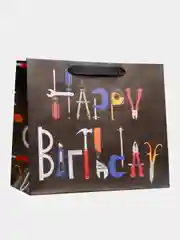 Пакет крафтовый горизонтальный Happy birthday