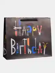 Пакет крафтовый горизонтальный Happy birthday