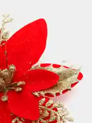 Золотой елочное украшение цветок набор 3 штуки