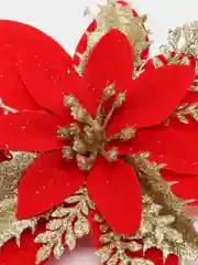 Золотой елочное украшение цветок набор 3 штуки