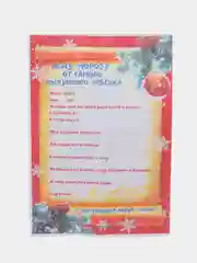 Коралловый письмо новогоднее "Деду Морозу" А4, с конвертом А5, разные цвета и варианты