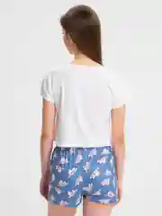 Конфетный пижама женская с шортами, кроп топ, футболка, костюм домашний