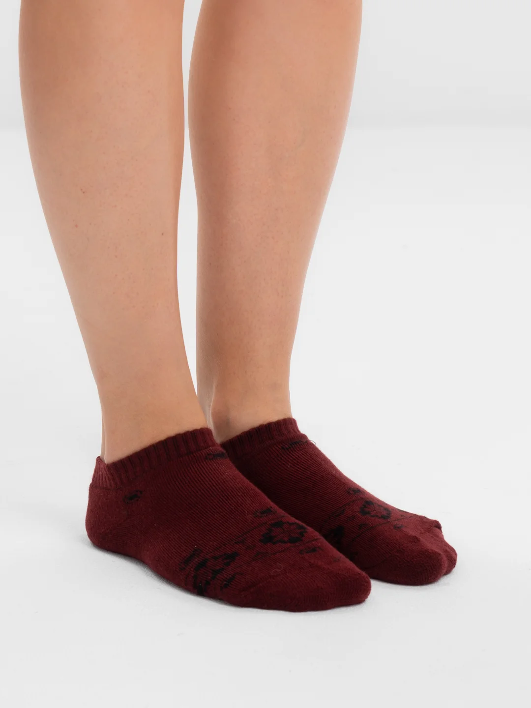 Бордовый носки короткие теплые женские Danni Termo Short