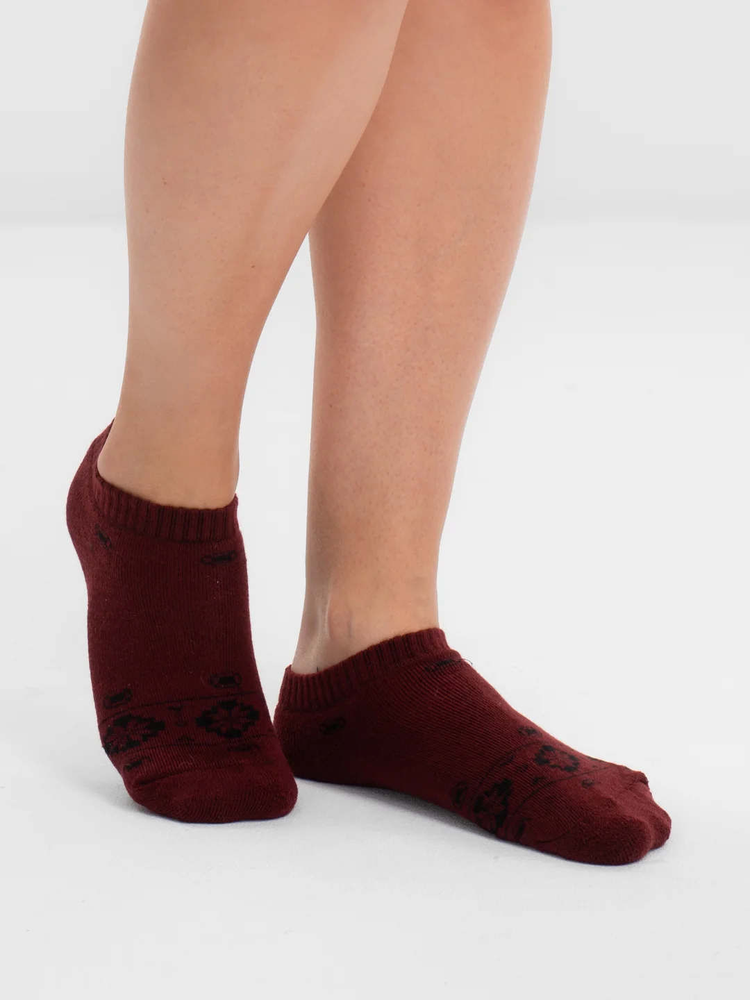 Бордовый носки короткие теплые женские Danni Termo Short