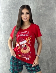 Пижама женская, с шортами и майкой, из хлопка, трикотажная