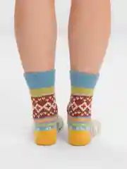 Голубой носки шерстяные, новогодние, зимние, женские