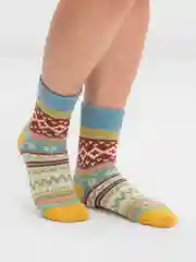 Голубой носки шерстяные, новогодние, зимние, женские