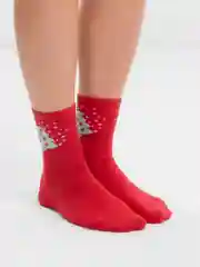 Носки новогодние, с елочкой