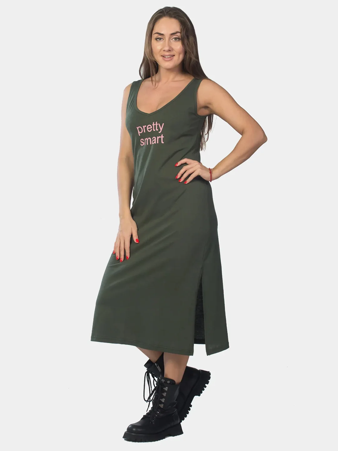 Платье женское KLERY "Pretty Smart", хаки, КП1437П2