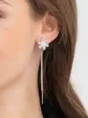 Серьги зимние снежинка новогодние