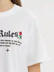 Белый oversized футболка Bad Rules