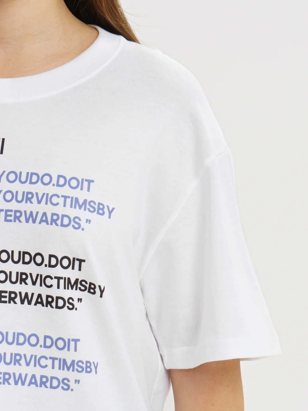 Oversized футболка белая, с принтом