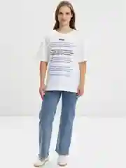 Oversized футболка белая, с принтом