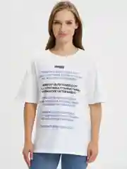 Oversized футболка белая, с принтом