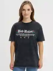 Черный oversized футболка Bad Rules