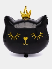 Шар фольгированный "Кошка с короной", кошечка, 45 см