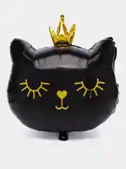 Шар фольгированный "Кошка с короной", кошечка, 45 см