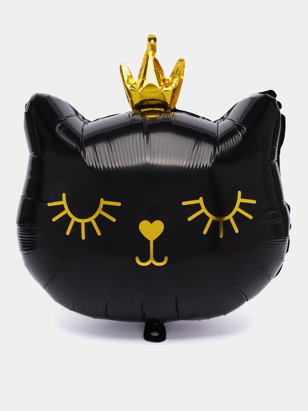 Шар фольгированный "Кошка с короной", кошечка, 45 см