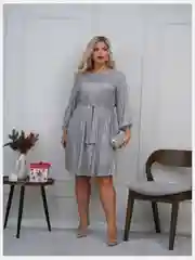 Серебряный платье женское, большие размеры