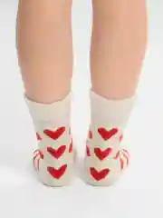 Носки женские шерстяные теплые зимние с сердечком, новогодние