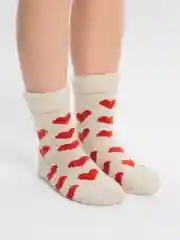 Носки женские шерстяные теплые зимние с сердечком, новогодние