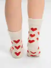 Носки женские шерстяные теплые зимние с сердечком, новогодние