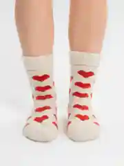 Носки женские шерстяные теплые зимние с сердечком, новогодние