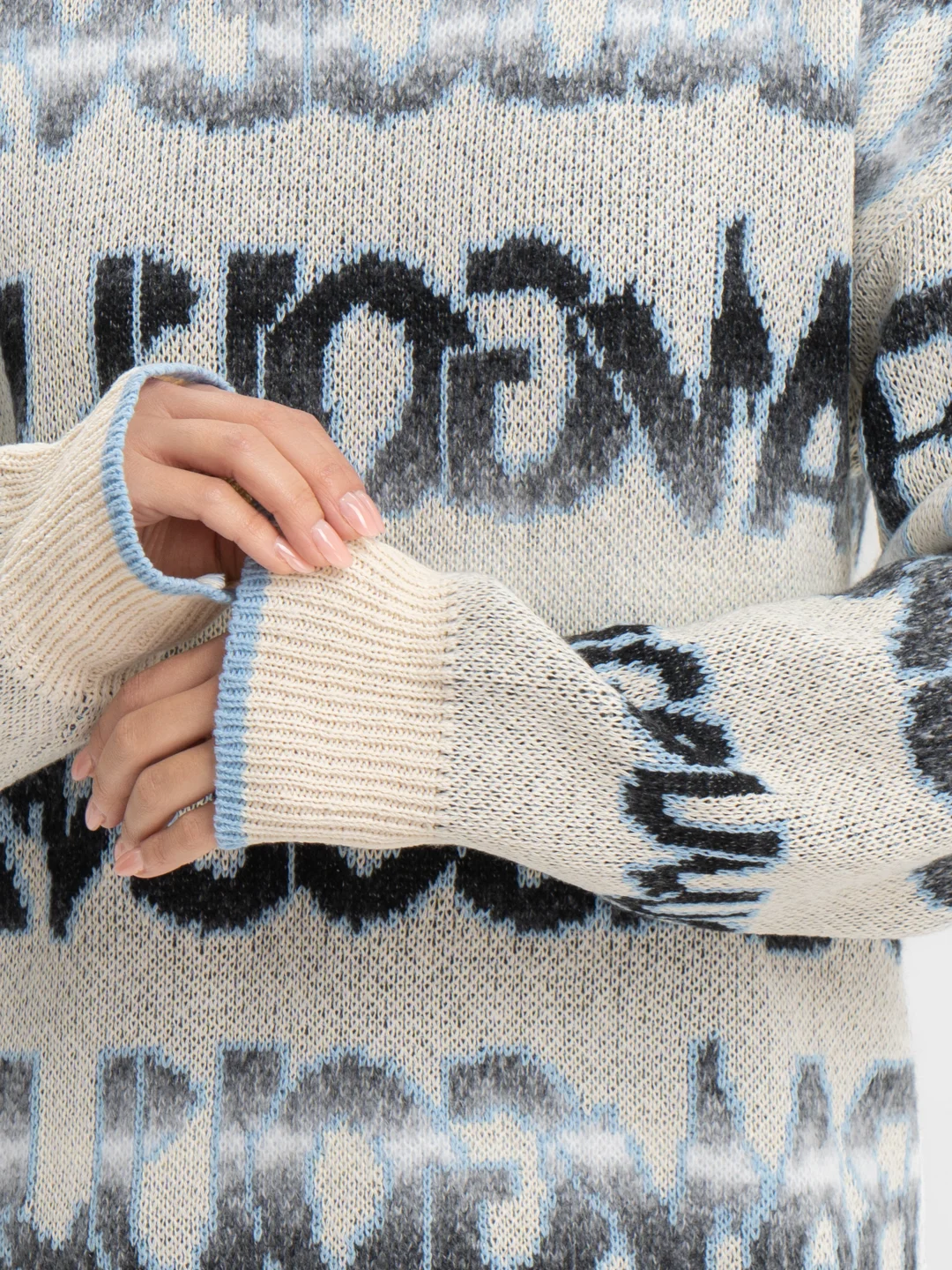 Oversized свитер Words Blue, женский